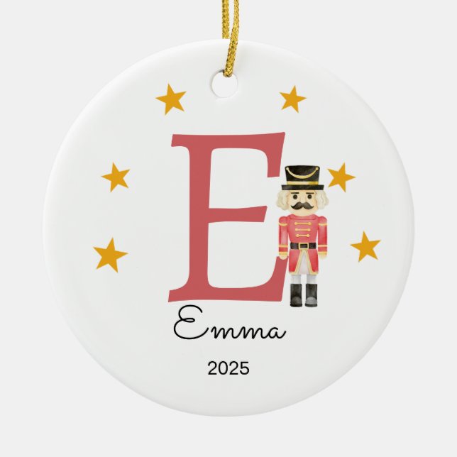 Cerâmica Ornamento de Nome de Letra Personalizado, Nutcrack (Frente)