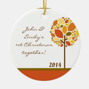 Cerâmica Ornamento de Nome Personalizado da Árvore Moderna