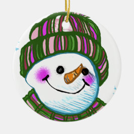 Cerâmica Ornamento de nome personalizado da vovó Snowman