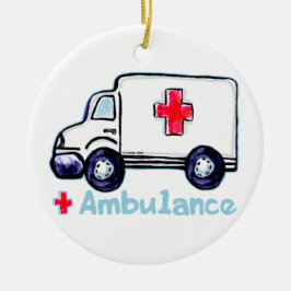 Cerâmica Ornamento de nome personalizado de Ambulância
