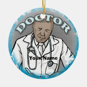 Cerâmica Ornamento de nome personalizado de médico masculin
