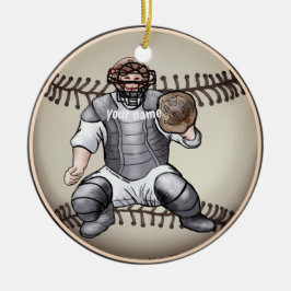Cerâmica Ornamento de nome personalizado do Baseball Catche