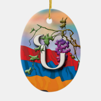 Cerâmica Ornamento de "Noo" das iniciais do alfabeto