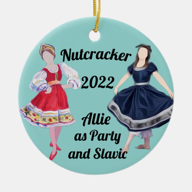 Cerâmica Ornamento de Noz-Cracker - Partido e Eslavo (Frente)