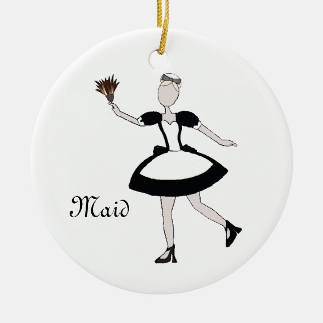 Cerâmica Ornamento de Nutcracker Maid Keepsasaes (Frente)