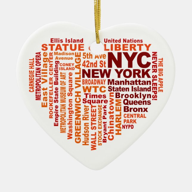 Cerâmica Ornamento de NYC - customizável (Frente)