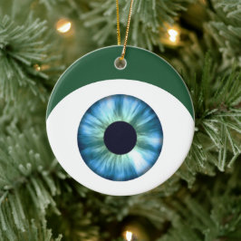 Cerâmica Ornamento de Olhos Azuis da Árvore de Natal