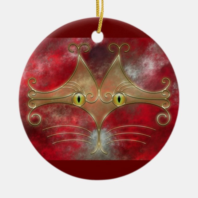 Cerâmica Ornamento de Olhos de Gato (Frente)