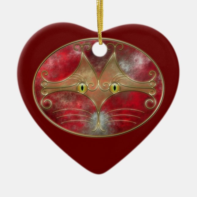 Cerâmica Ornamento de Olhos de Gato (Frente)