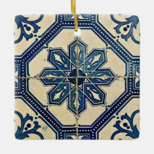 Cerâmica Ornamento de Padrão de Azulejo Português