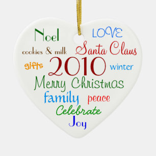 Cerâmica Ornamento de Palavras de Natal