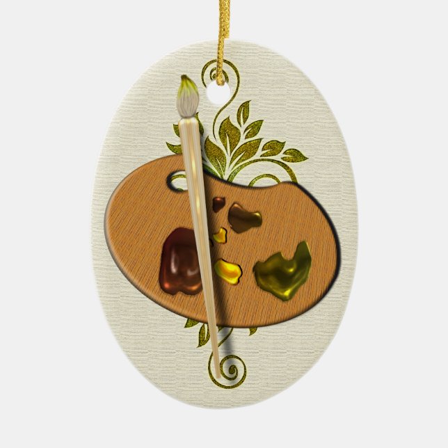 Cerâmica Ornamento de Pallette dos artistas (Frente)