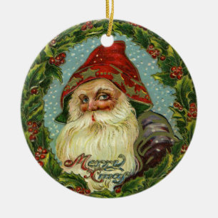 Cerâmica Ornamento de Papai Noel do Victorian