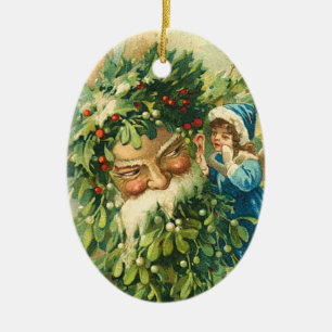 Cerâmica Ornamento de Papai Noel do Victorian