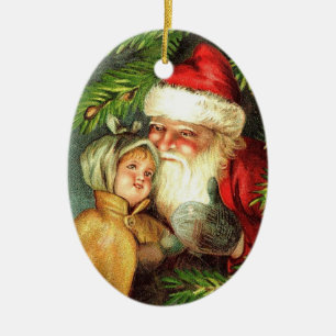 Cerâmica Ornamento de Papai Noel do vintage