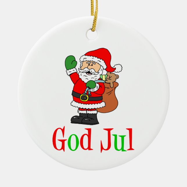Cerâmica Ornamento de Papais noeis de Natal suecos (Frente)