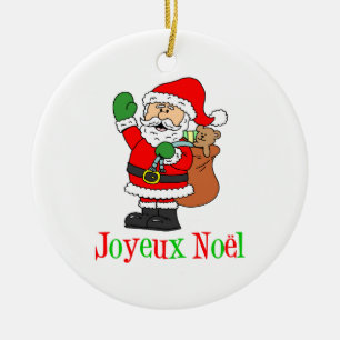 Cerâmica Ornamento de Papais noeis de Noel Joyeux