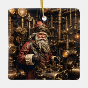 Cerâmica Ornamento de Papais noeis Steampunk