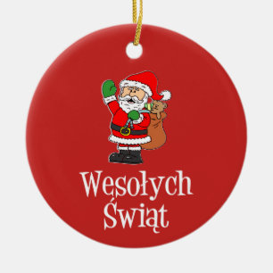 Cerâmica Ornamento de Papais noeis Wesolych Swiat