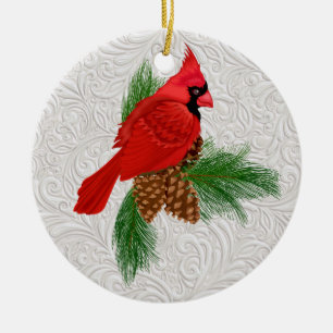 Cerâmica Ornamento de Pássaros Vermelhos bonito