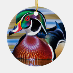 Cerâmica Ornamento de Pato de Madeira, Caça a Patos