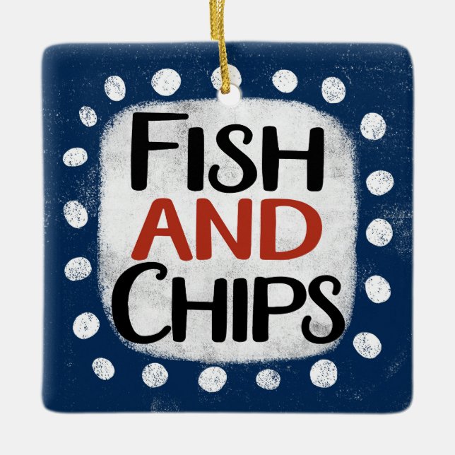 Cerâmica Ornamento De Peixes E Chips (Frente)