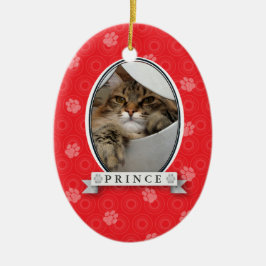 Cerâmica Ornamento de Pet de Impressão da Pata de Crimson