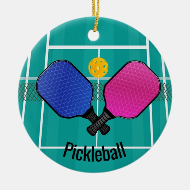 Cerâmica Ornamento de Pickleball (Frente)