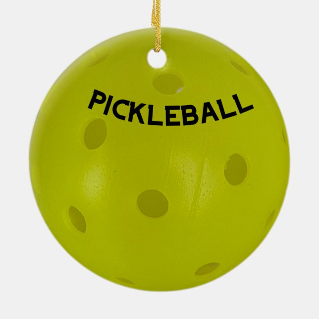 Cerâmica Ornamento De Pickleball Para A Árvore (Traseira)