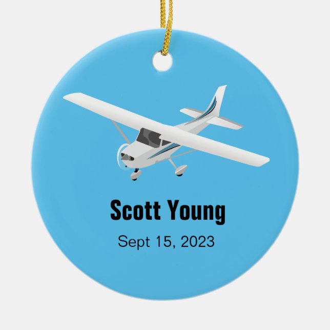 Cerâmica Ornamento de Piloto Personalizado (Frente)