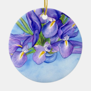Cerâmica Ornamento de Pintura da Flor Iris Vase Pendente