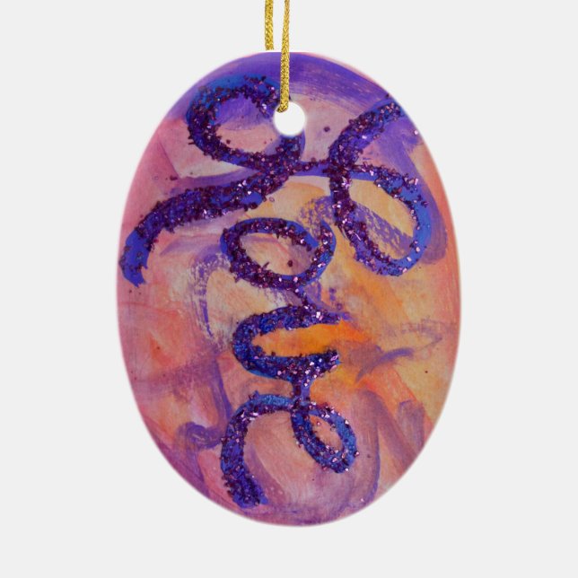 Cerâmica Ornamento de Pintura Sunset Twilight (Verso)