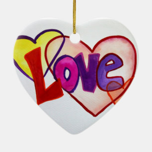 Cerâmica Ornamento de Pinturas de Coração de Amor