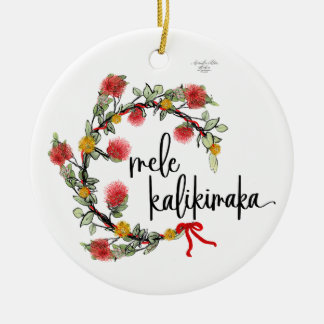 Cerâmica Ornamento de porcelana de inverno 'Ohi'a Lehua Wre