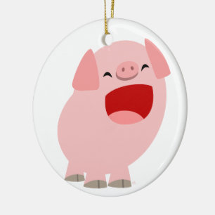 Cerâmica Ornamento de Porcos Cantando Cartoon Bonito