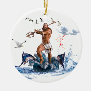 Cerâmica Ornamento de Poseidon