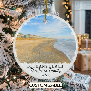 Cerâmica Ornamento de praia de Bethany personalizado, Delaw