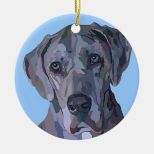 Cerâmica Ornamento de prata de great dane Merle