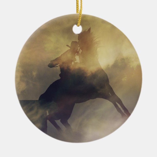 Cerâmica Ornamento de Presente de Barrel Racer (Frente)