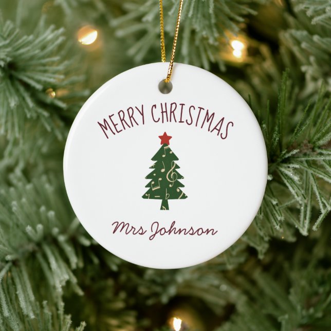 Cerâmica Ornamento de presente de Natal personalizável para (Árvore)