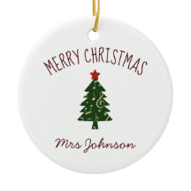 Ornamento de presente de Natal personalizável para