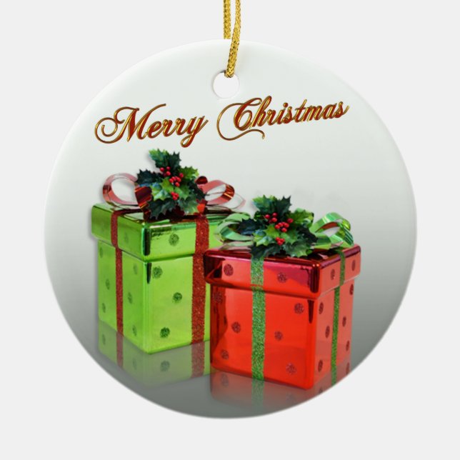 Cerâmica ornamento de presentes de Natal (Frente)