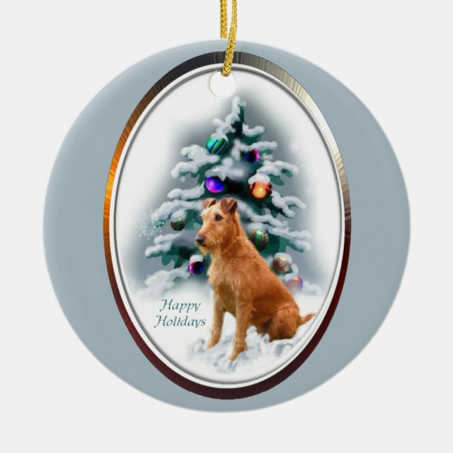 Cerâmica Ornamento de presentes de Natal em Terrier na Irla (Frente)
