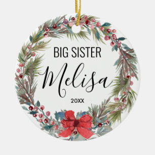 Cerâmica Ornamento de Presentes de Natal Irmã para