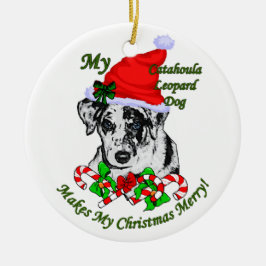 Cerâmica Ornamento de Presentes de Natal para Cão-Leopardo 