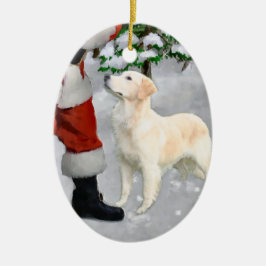 Cerâmica Ornamento de presentes de Natal para ouro Retrieve