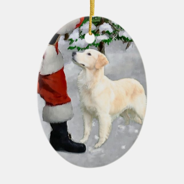 Cerâmica Ornamento de presentes de Natal para ouro Retrieve (Frente)