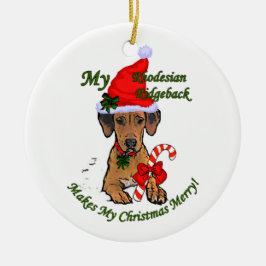 Cerâmica Ornamento de Presentes de Natal Ridgeback Ridgebac