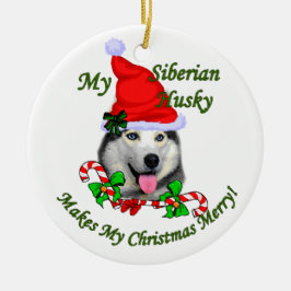 Cerâmica Ornamento de Presentes de Natal Siberianos Husky