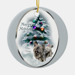 Cerâmica Ornamento de presentes de Natal Skye Terrier